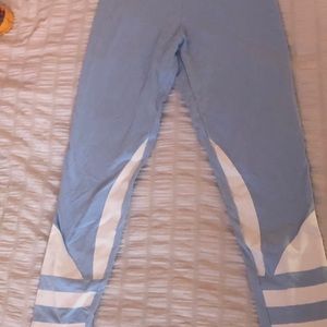 adidas Light Blue Large Logo Leggings